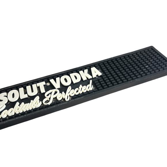 Absolut Vodka Cocktails Perfected Rubber Bar Mat Spill Drip Rail Mat Black - Picture 4 of 7